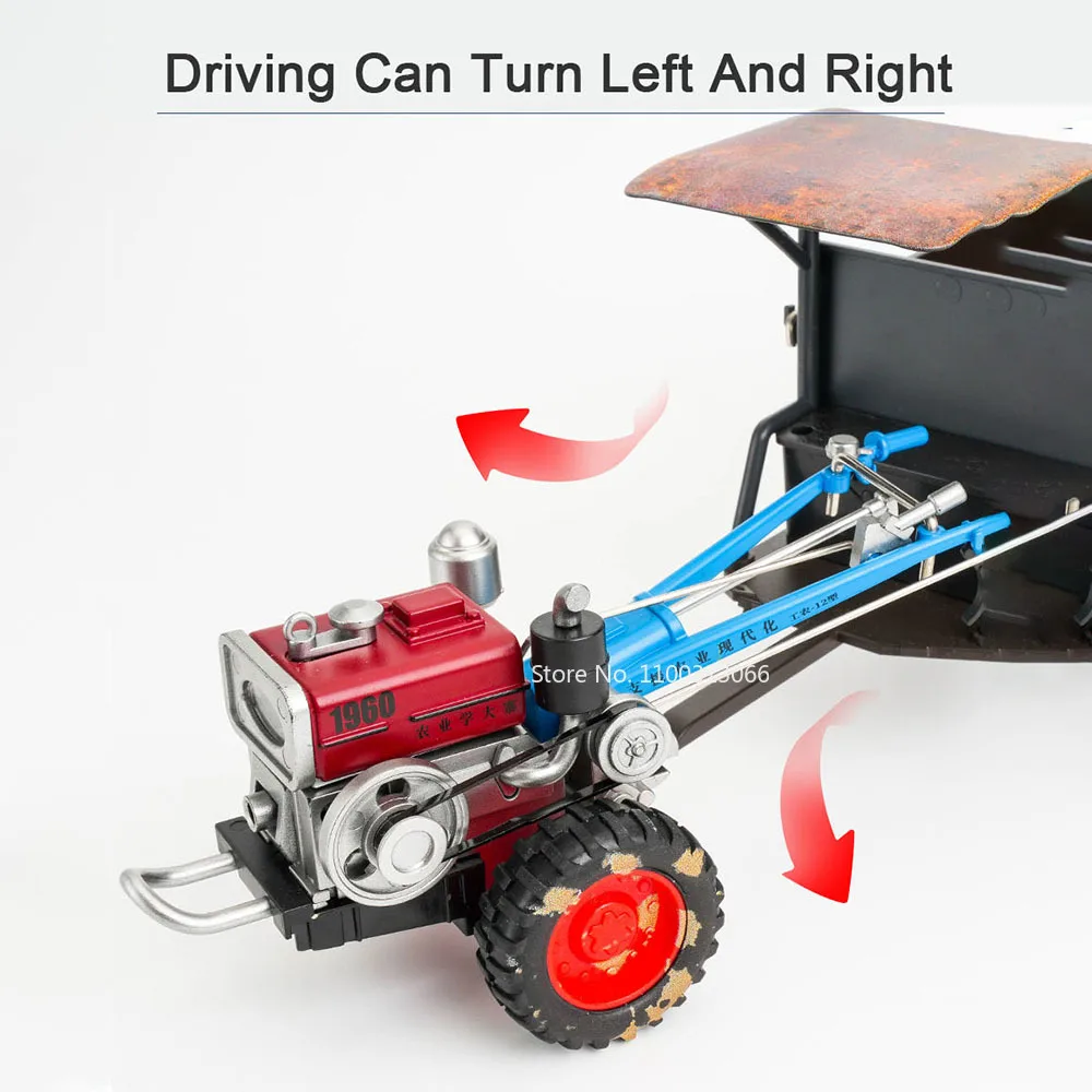 1/24 Walking Tractor Car Alloy Toys Model Metal Diecasts Truck Vehicles Models Retro Vintage Tractor Cars Boy Birthday Gifts