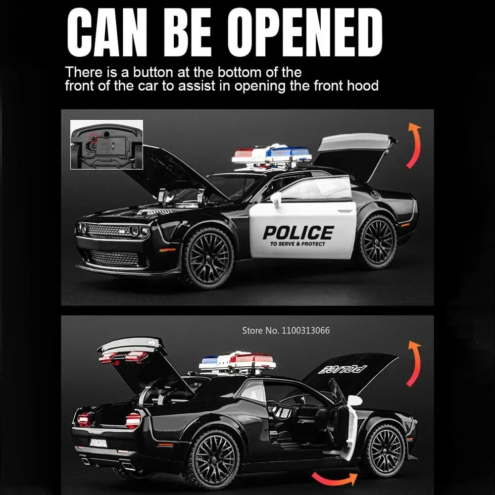 1:32 Scale Police Alloy Car Model Toys Metal Diecasts Vehicle Model Light Sound Sport Car Children Collection Gifts