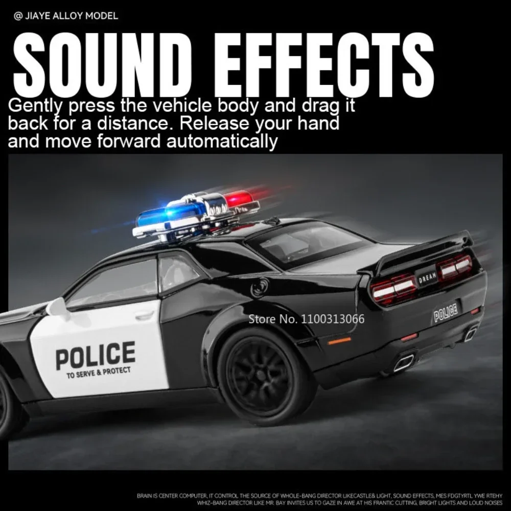 1:32 Scale Police Alloy Car Model Toys Metal Diecasts Vehicle Model Light Sound Sport Car Children Collection Gifts
