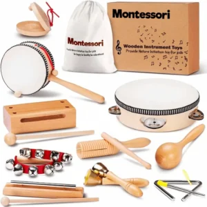 LittleBand | Montessori Puiset Musiikki-instrumenttisarja - 10 Turvallista Leikkikalua Musiikilliseen Kehitykseen