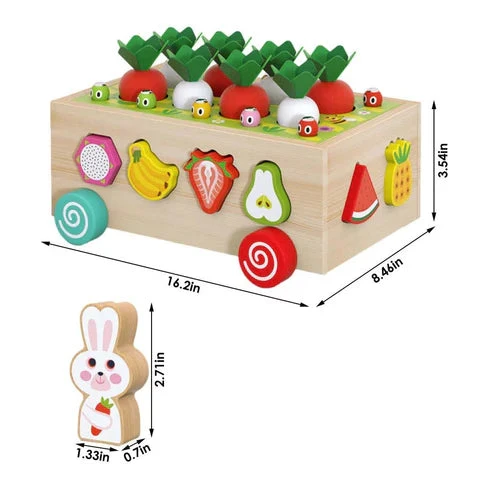 FruitFarm | Montessori Puutarhanmuotojen Lajittelija Puiset Opettavaiset Lelut Taaperoille - Hedelmät ja Vihannekset