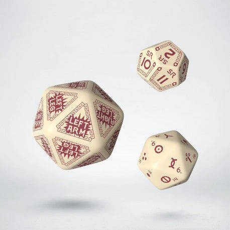 Roolipelinopat: RuneQuest Beige & burgundy Expansion Dice - Q Workshop