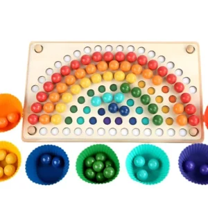 EcoToys Puiset Sateenkaarilauta | Opettava Palapeli - Värit ja Muodot