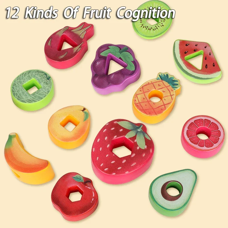 Fruit Lacing Game™ – Hienomotoriikka - Hedelmähelmet Lelut