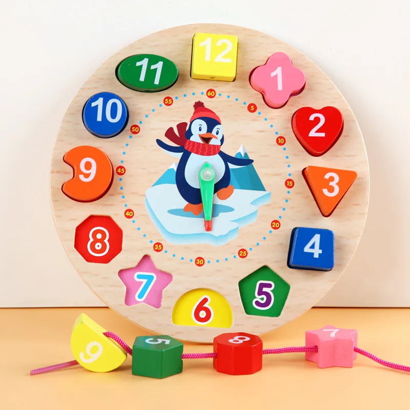 Learning Clock™ – Leiki & opi kellonajat – Puinen kello