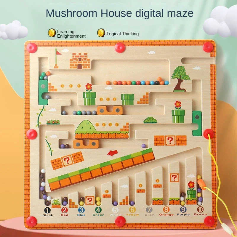 Magnetic Maze™ - Värikästä laskemista - Puinen pelilauta
