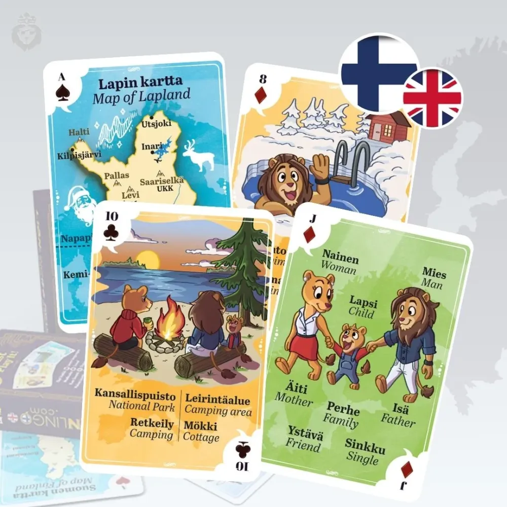 LionLingo - Finland English 4in1 korttipakka