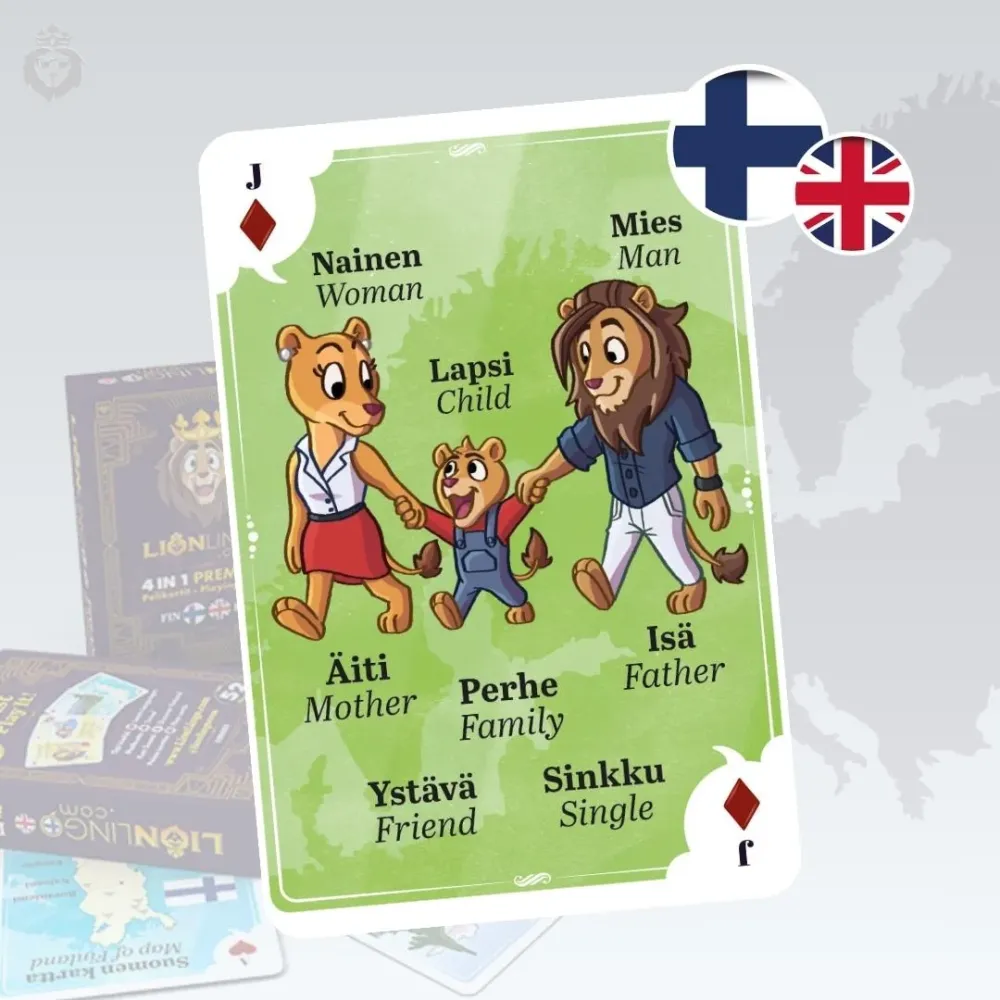 LionLingo - Finland English 4in1 korttipakka