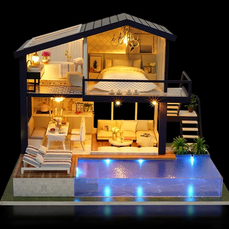 Poppenhuis Miniatuur | Puiset Nukkekodit Lapsille - Luovan Leikin Edistäminen