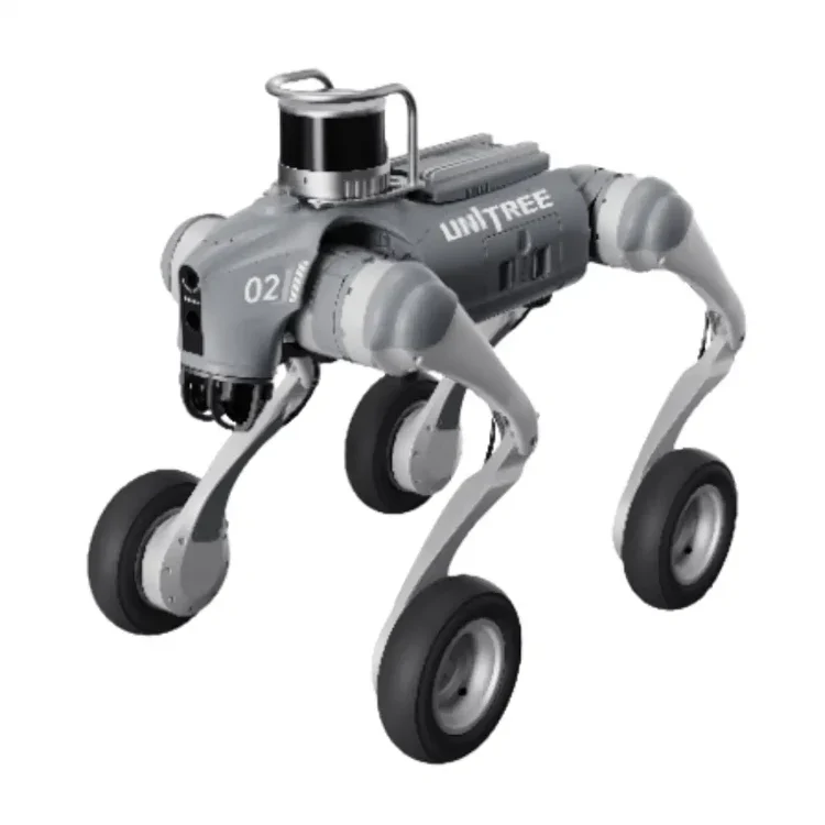 Unitree Go2W U4 Pyörillä varustettu robottikoira tekoälynavigoinnilla ja älykkäällä liikkuvuudella