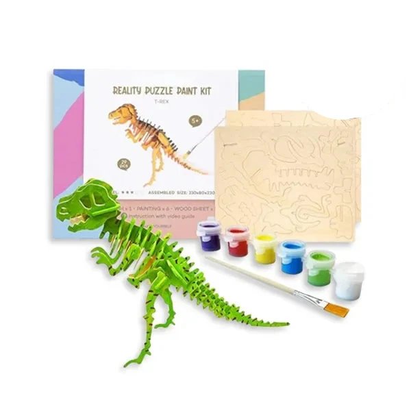 DinoCraft | Rakenna ja maalaa - Montessori 3D-dinosauruspuzzle luovaan oppimiseen