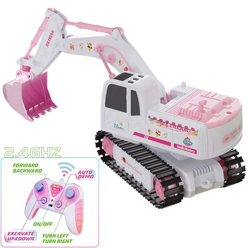 Pink Power Digger™ – Kaivurilelu tytöille - RC-kaivinkone
