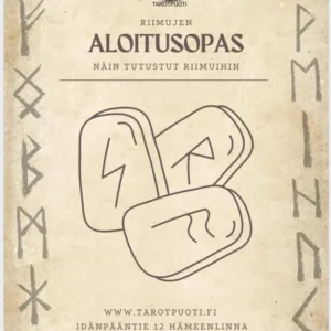 Elder Futhark riimujen aloitusopas painettu A5 esite.