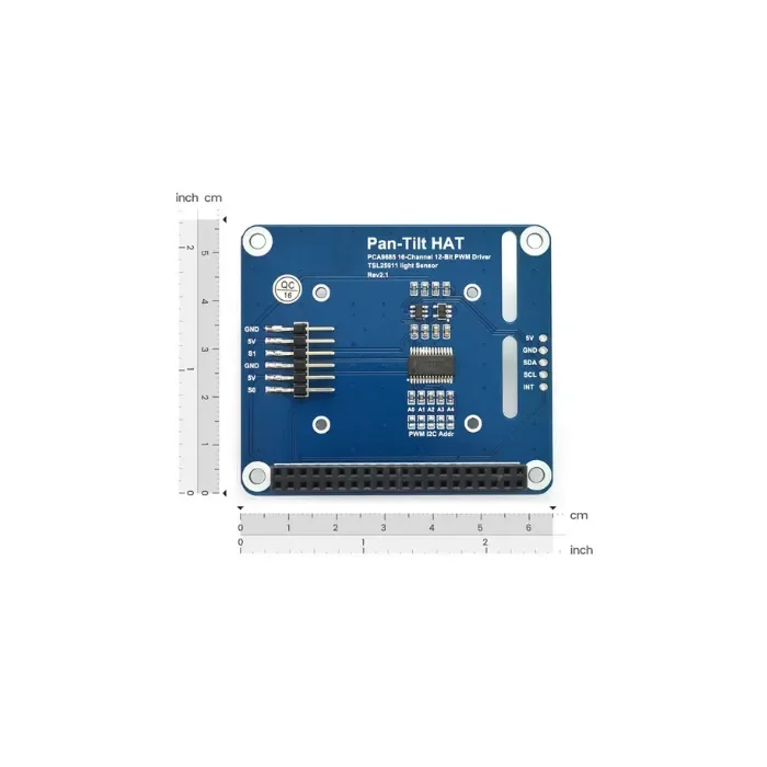 Waveshare Pan-Tilt HAT Raspberry Pi:lle — 2-akselinen kamerakiinnityssarja servosäätimellä