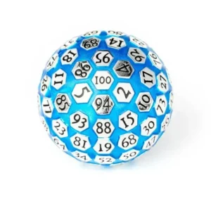 Mega Metal D100 sininen Paperweight: One hundred sided dice D&D - Metallic Dice Games