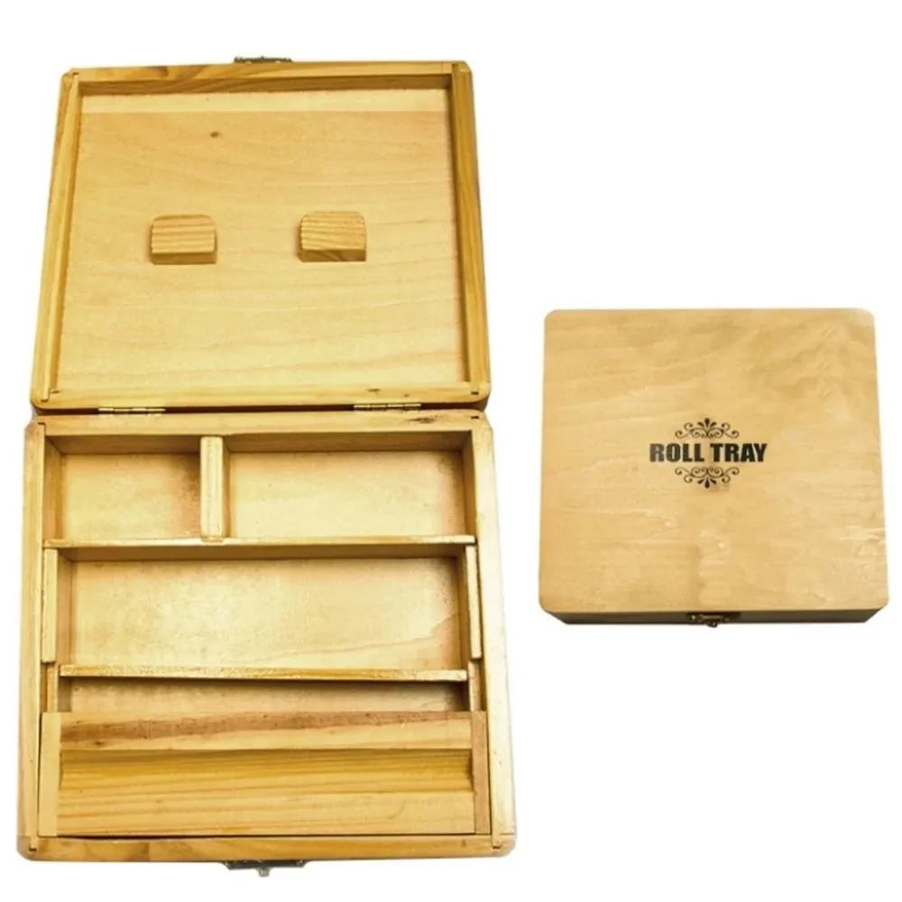 Iso Puinen Rolling Tray Säilytysrasia