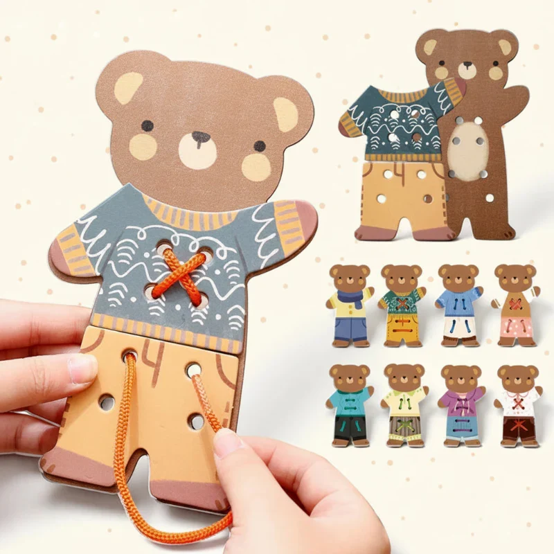 ThreadBear – Söpö ja opettavainen – Montessori-lankaleikkikarhu