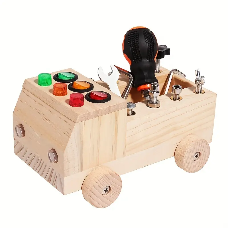 EcoToys LightPlay | Stimuloi Oppimista ja Kehitystä - Montessori Puinen LED-valokytkinlapsille
