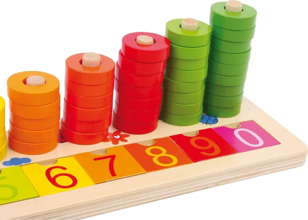EcoToys Telplezier | Tee oppimisesta hauskaa - Värikäs puinen laskutaulu