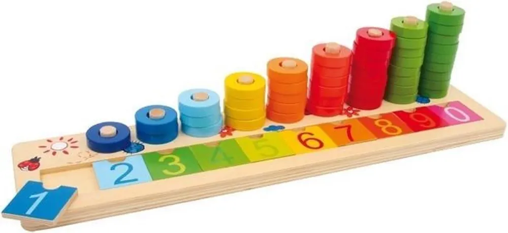 EcoToys Telplezier | Tee oppimisesta hauskaa - Värikäs puinen laskutaulu