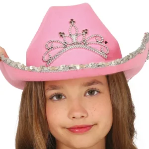 Cowboy hattu vaaleanpunainen lapsi