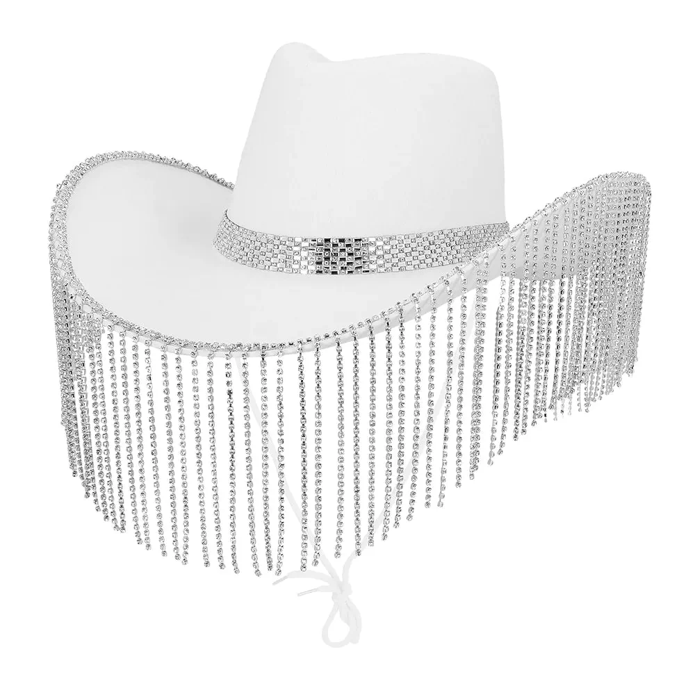 Cowgirl hattu valkoinen Showgirl