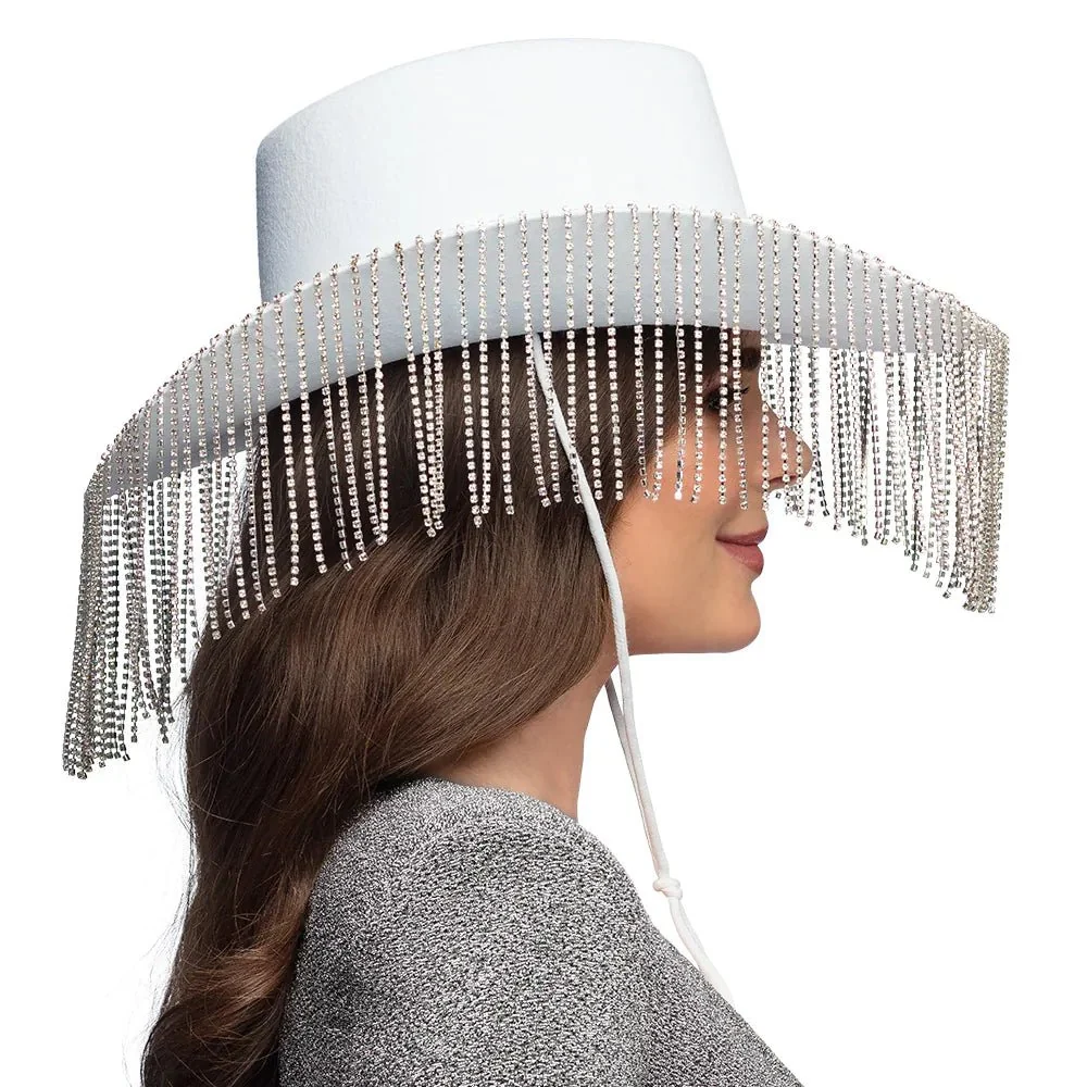 Cowgirl hattu valkoinen Showgirl