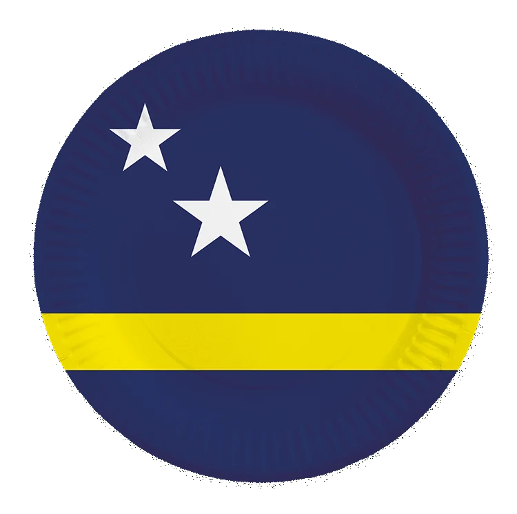 Curacao lautaset 23cm 8kpl