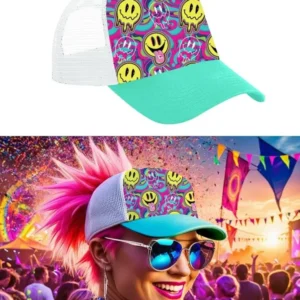 Festivaalilakki värillinen hymiö