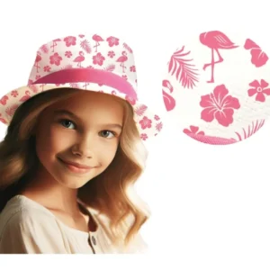 Flamingo hattu vaaleanpunainen lapsi