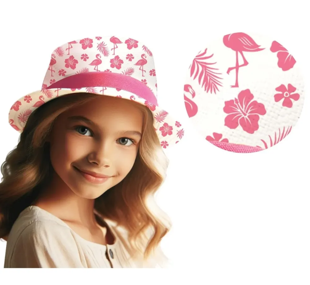 Flamingo hattu vaaleanpunainen lapsi