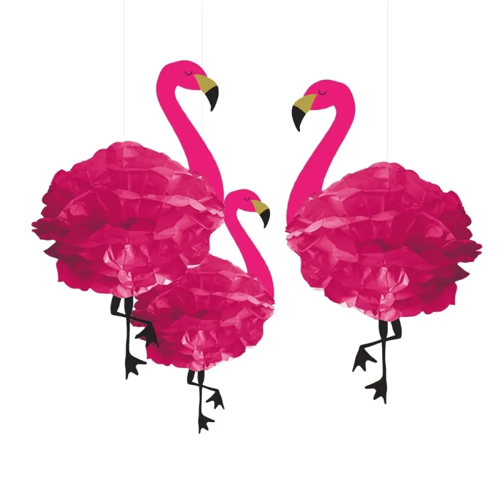 Havaiji roikkuva koriste Flamingo 49cm 3kpl 3kpl