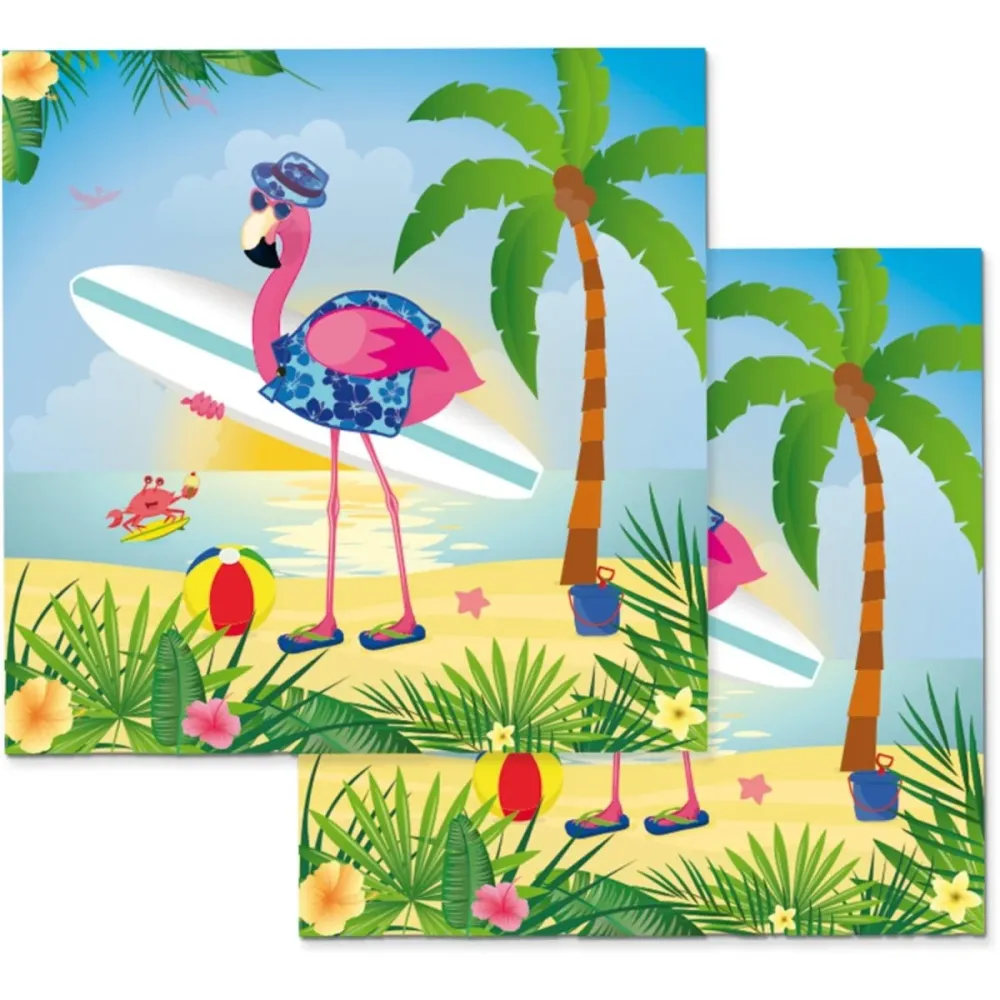 Hawaii lautasliinat Flamingo 33cm 20kpl