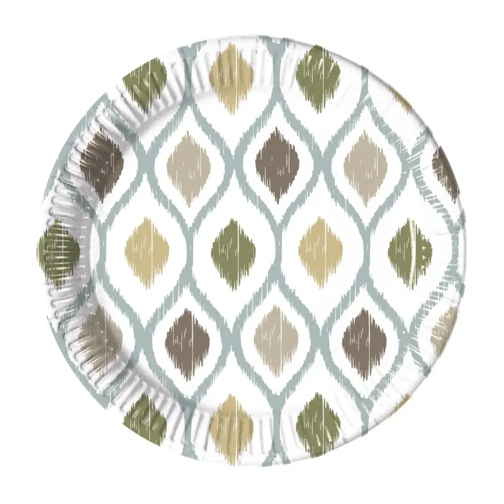 Kultaiset valkoiset lautaset Boho 20cm 8kpl