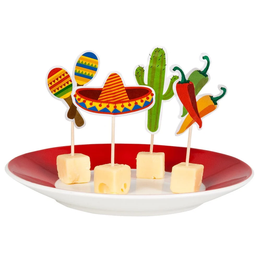 Meksikolainen cocktail tikku Fiesta 9cm 12kpl