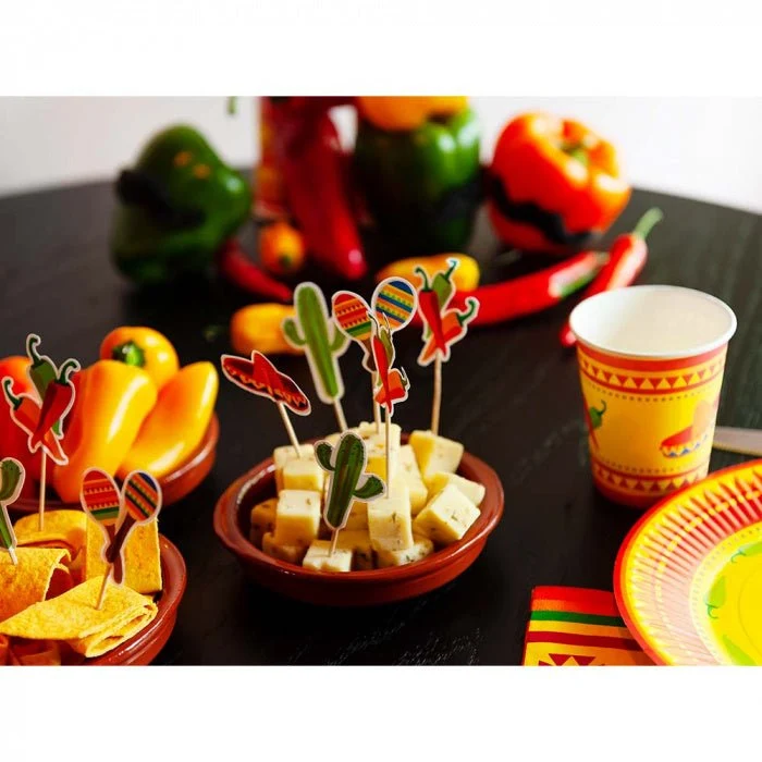 Meksikolainen cocktail tikku Fiesta 9cm 12kpl