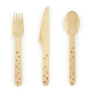 Puiset ruokailuvälineet Gold 16cm 18 kpl