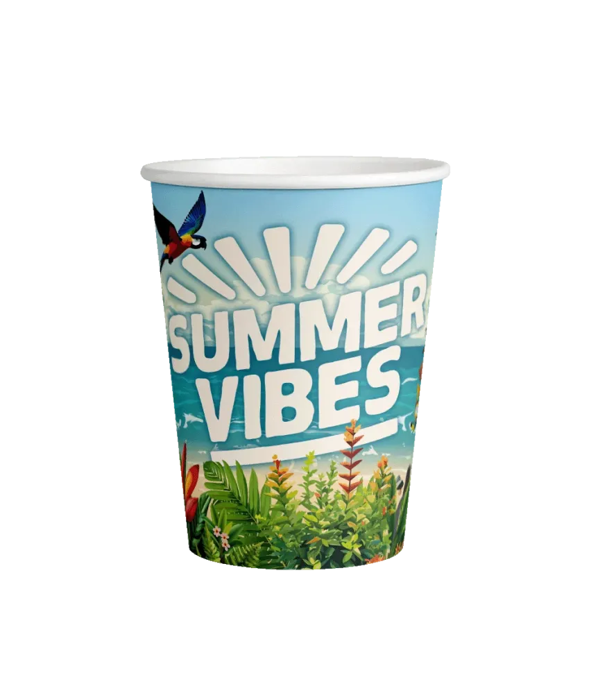 Värilliset kupit Summer Vibes 7.5cm 8kpl