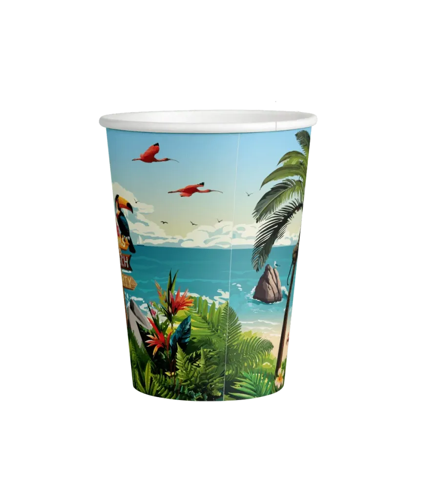 Värilliset kupit Summer Vibes 7.5cm 8kpl