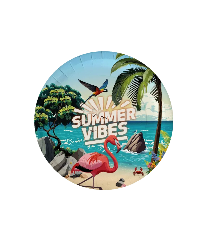 Värilliset lautaset Summer Vibes 22.8cm 8kpl
