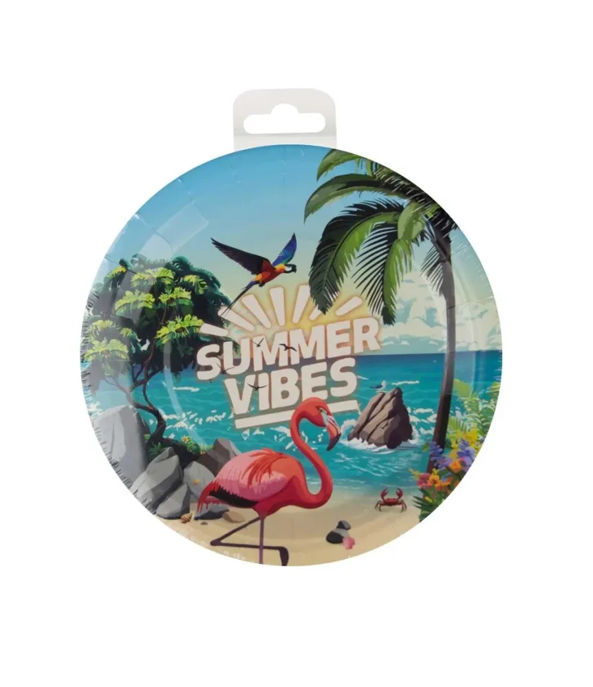 Värilliset lautaset Summer Vibes 22.8cm 8kpl