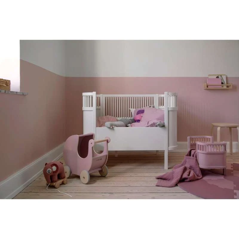Sebra Dukkevogn i Træ - Blossom Pink