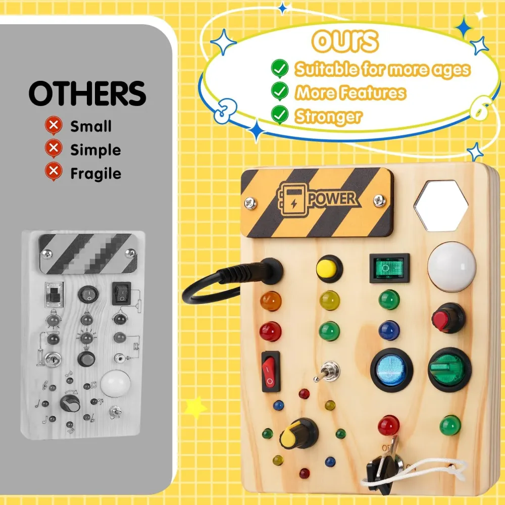 Ecotoys BusyBee Montessori -lauta | Tutustu leikin varjolla - Opettava lelu vauvoille