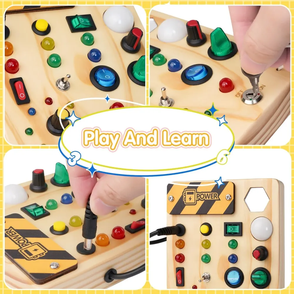 Ecotoys BusyBee Montessori -lauta | Tutustu leikin varjolla - Opettava lelu vauvoille