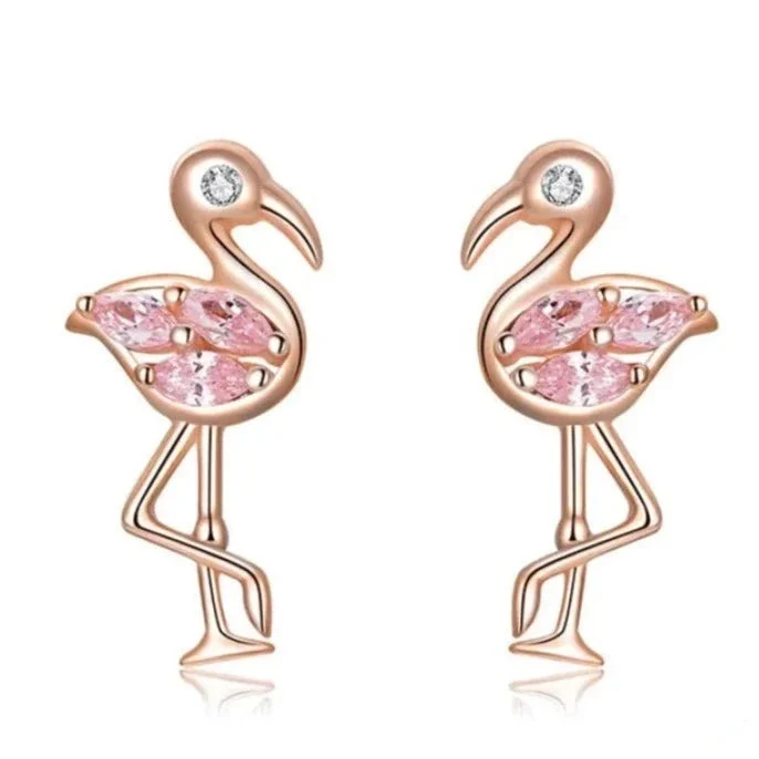 Vaaleanpunaiset Flamingo Stone -korvakorut