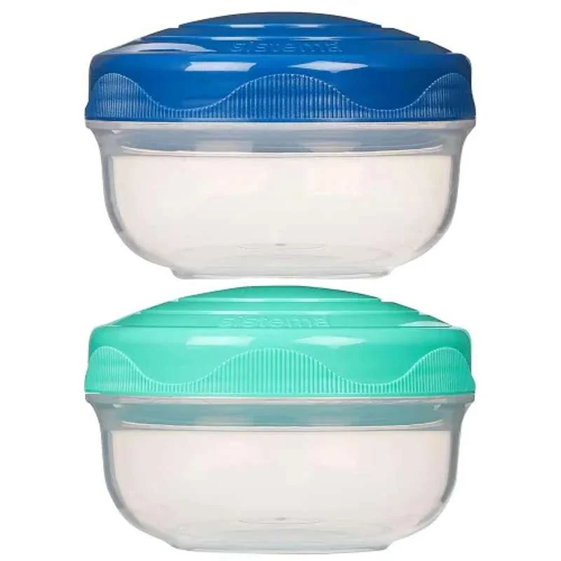 Sistema Snackboksi - Annosastia - 2-Pak - 210ml - Merensininen/Mintunvihreä