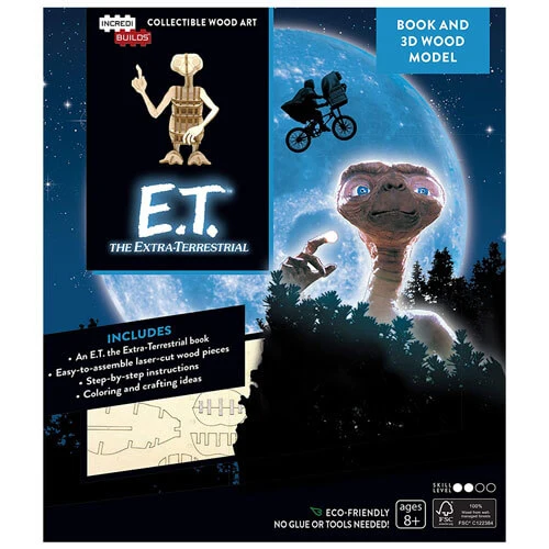 ET Extra Terrestrial Book & 3D Wood Model